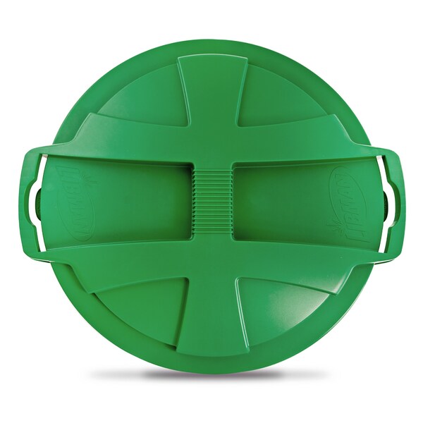 Libman 32 Gallon Green Trash Can Lid, 22.75 in W/Dia, Green, LDPE 1575